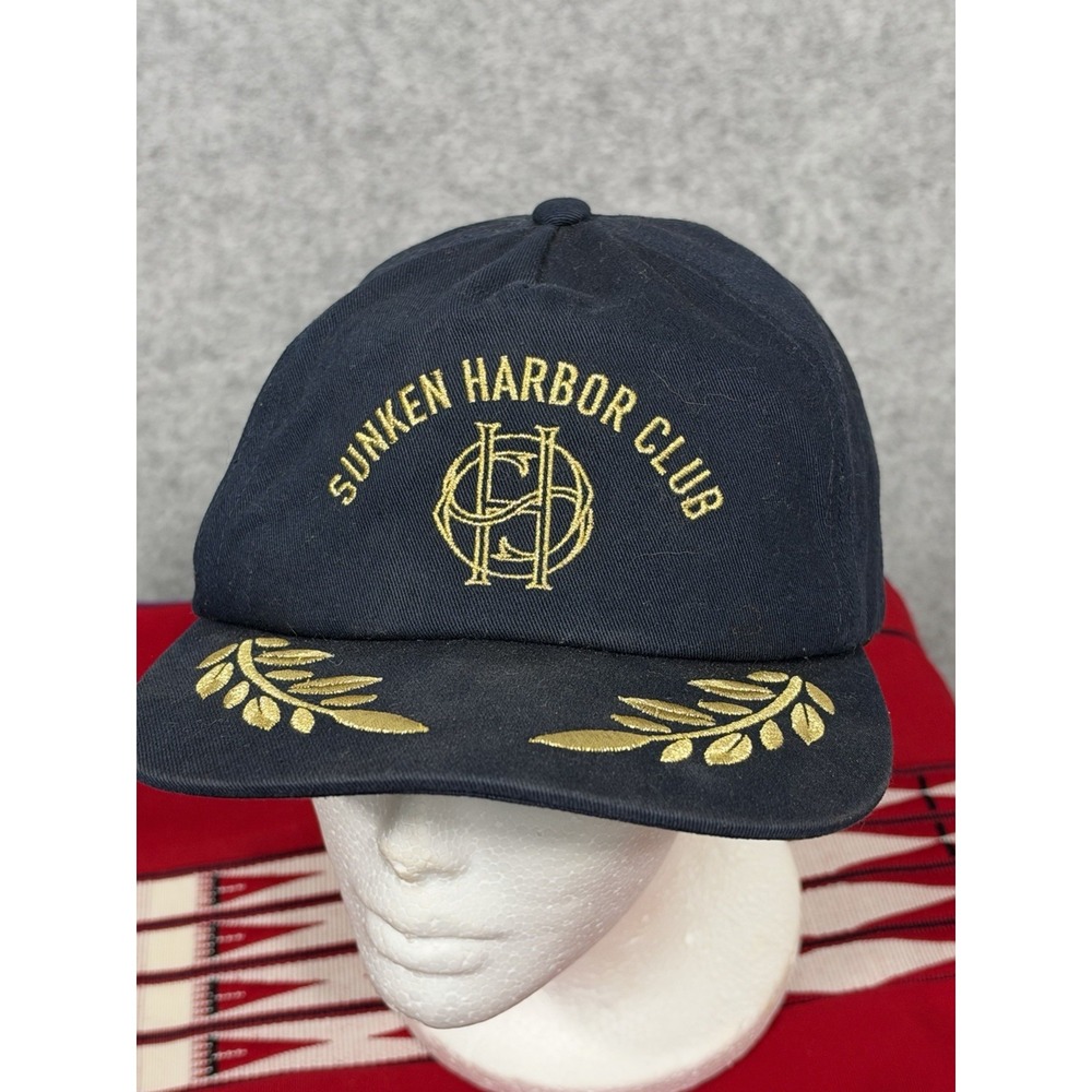 Sunken Harbor Club Hat Navy Gold Captain Strapback Cap Brooklyn Bermuda Brist